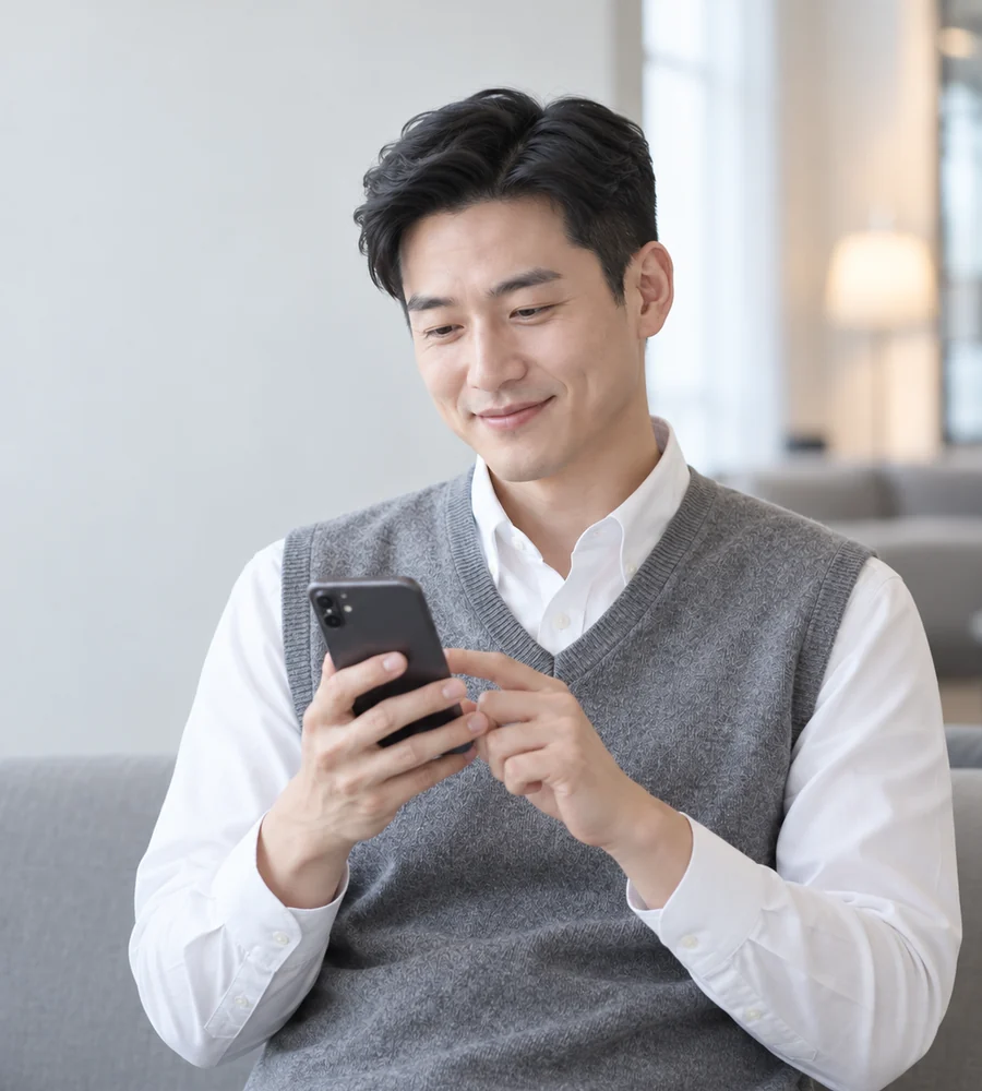 울산 일수 상담을 휴대전화로 안내받는 고객
