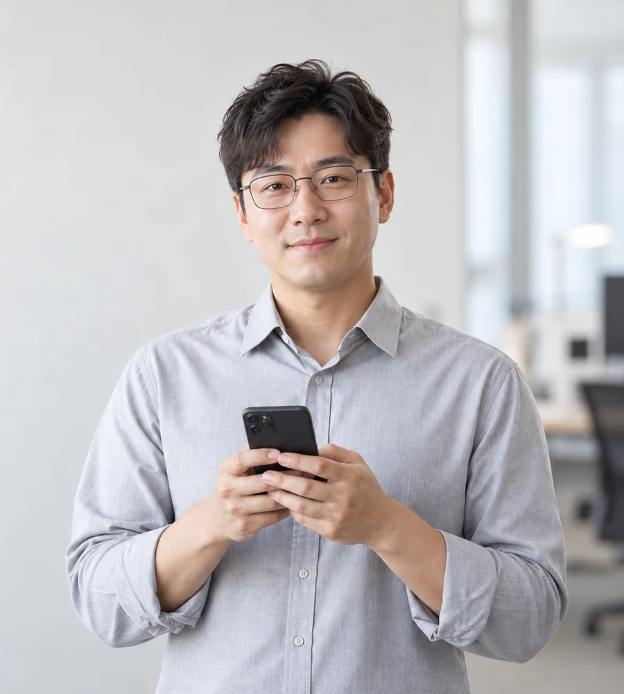 울산 일수 상담을 휴대전화로 안내받는 고객
