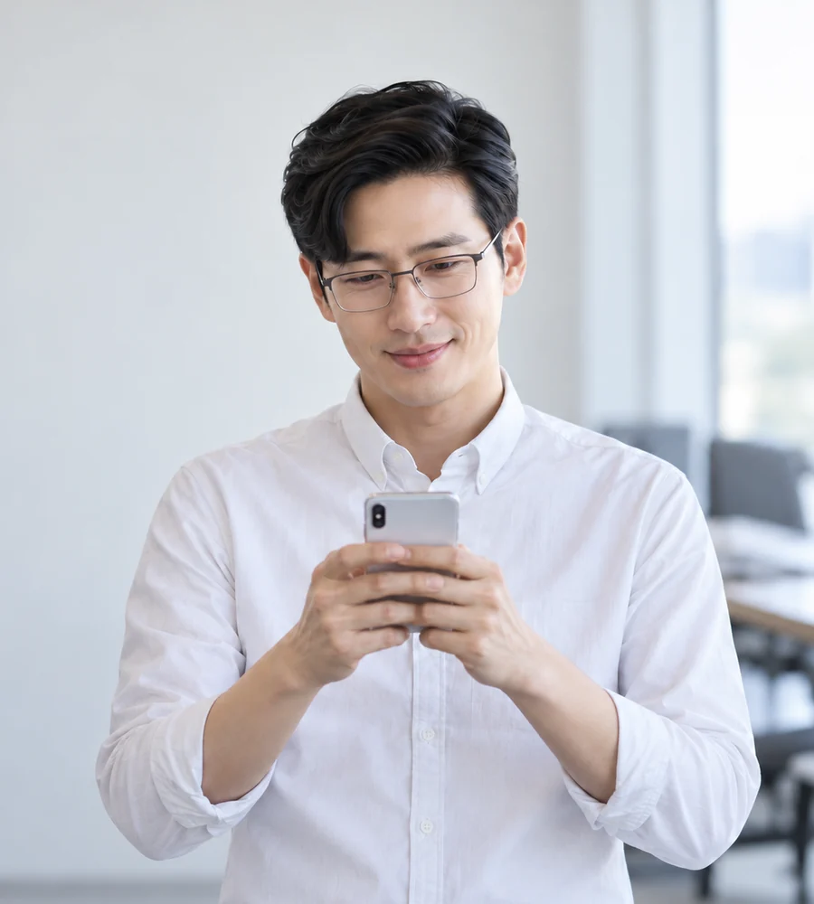 울산 일수 상담을 휴대전화로 안내받는 고객